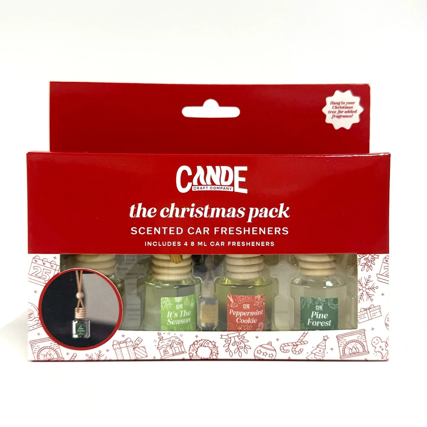 Four-Pack Scented Car Fresheners Bundle – 4 Unique Scents, 8Ml Each