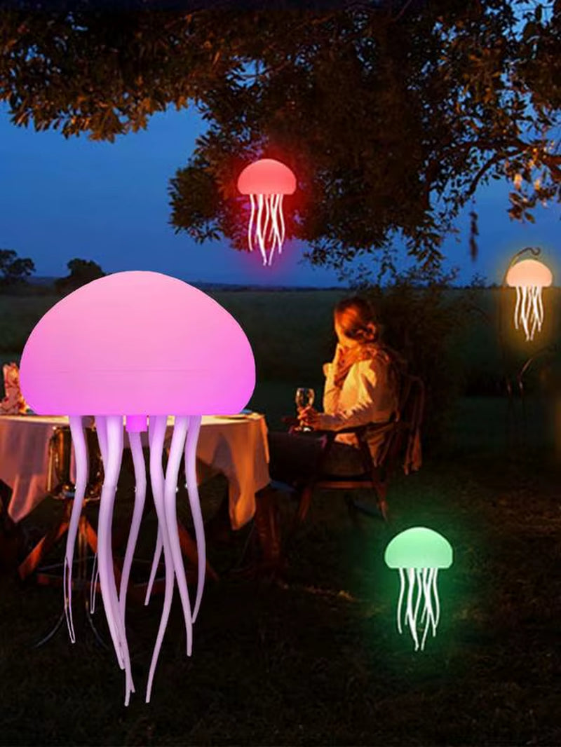Jellyfish Night Light Cartoon Jellyfish Night Light Gradient Cute Jellyfish Bedside Lamp Voice Control Floating Jellyfish Lamp