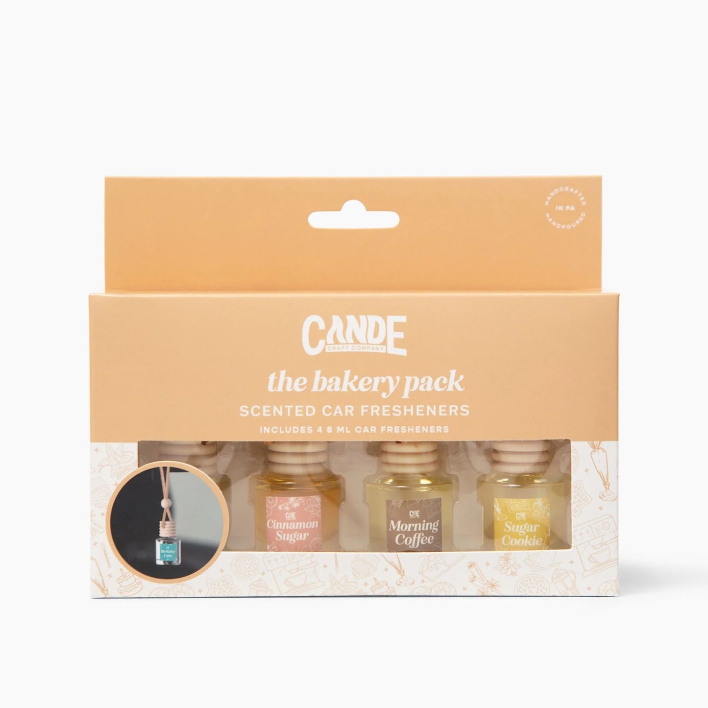 Four-Pack Scented Car Fresheners Bundle – 4 Unique Scents, 8Ml Each