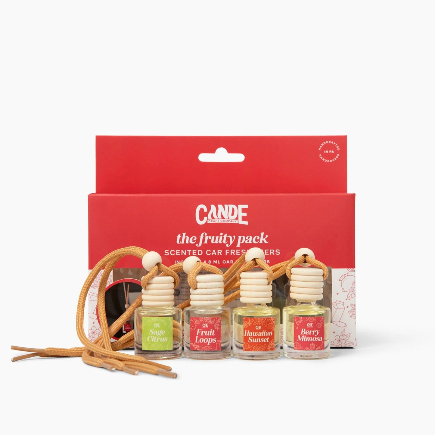 Four-Pack Scented Car Fresheners Bundle – 4 Unique Scents, 8Ml Each