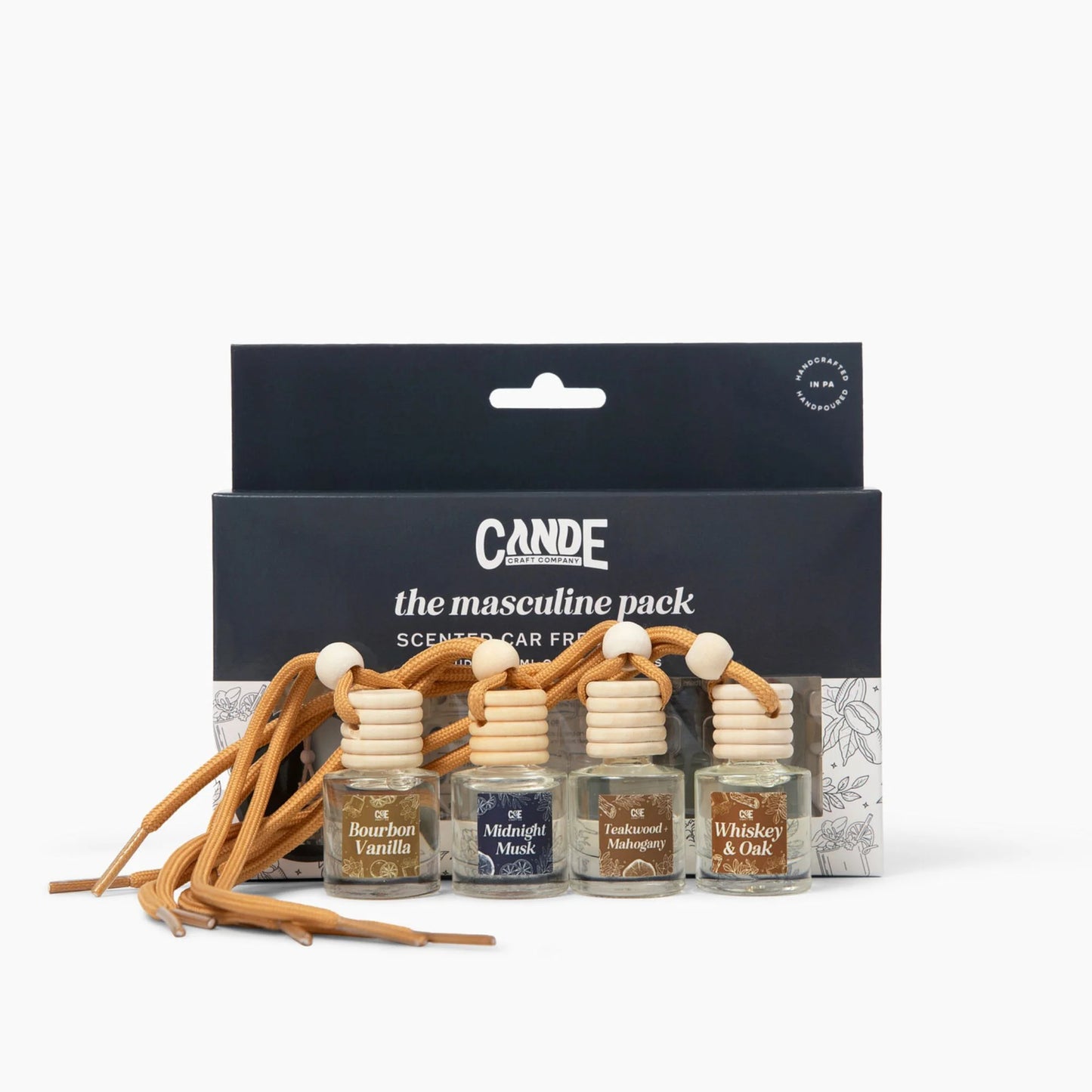Four-Pack Scented Car Fresheners Bundle – 4 Unique Scents, 8Ml Each