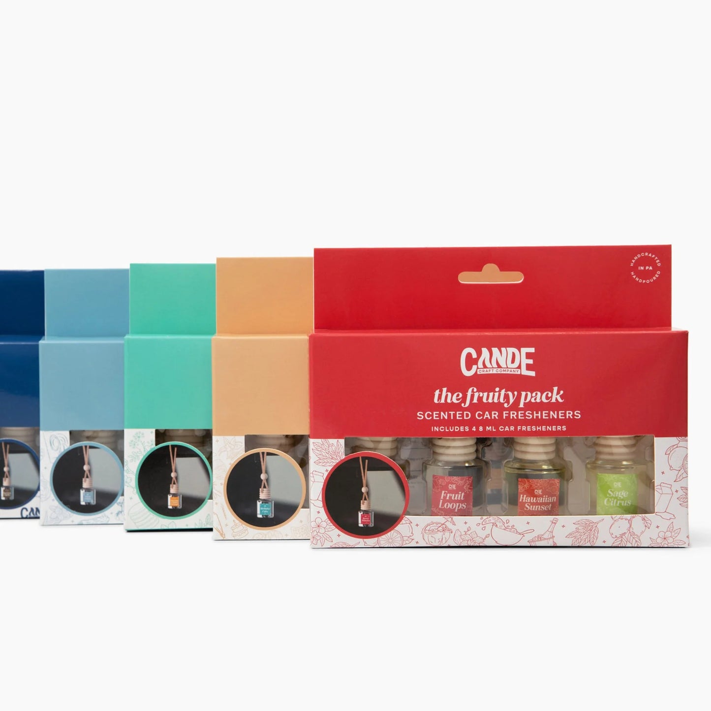 Four-Pack Scented Car Fresheners Bundle – 4 Unique Scents, 8Ml Each