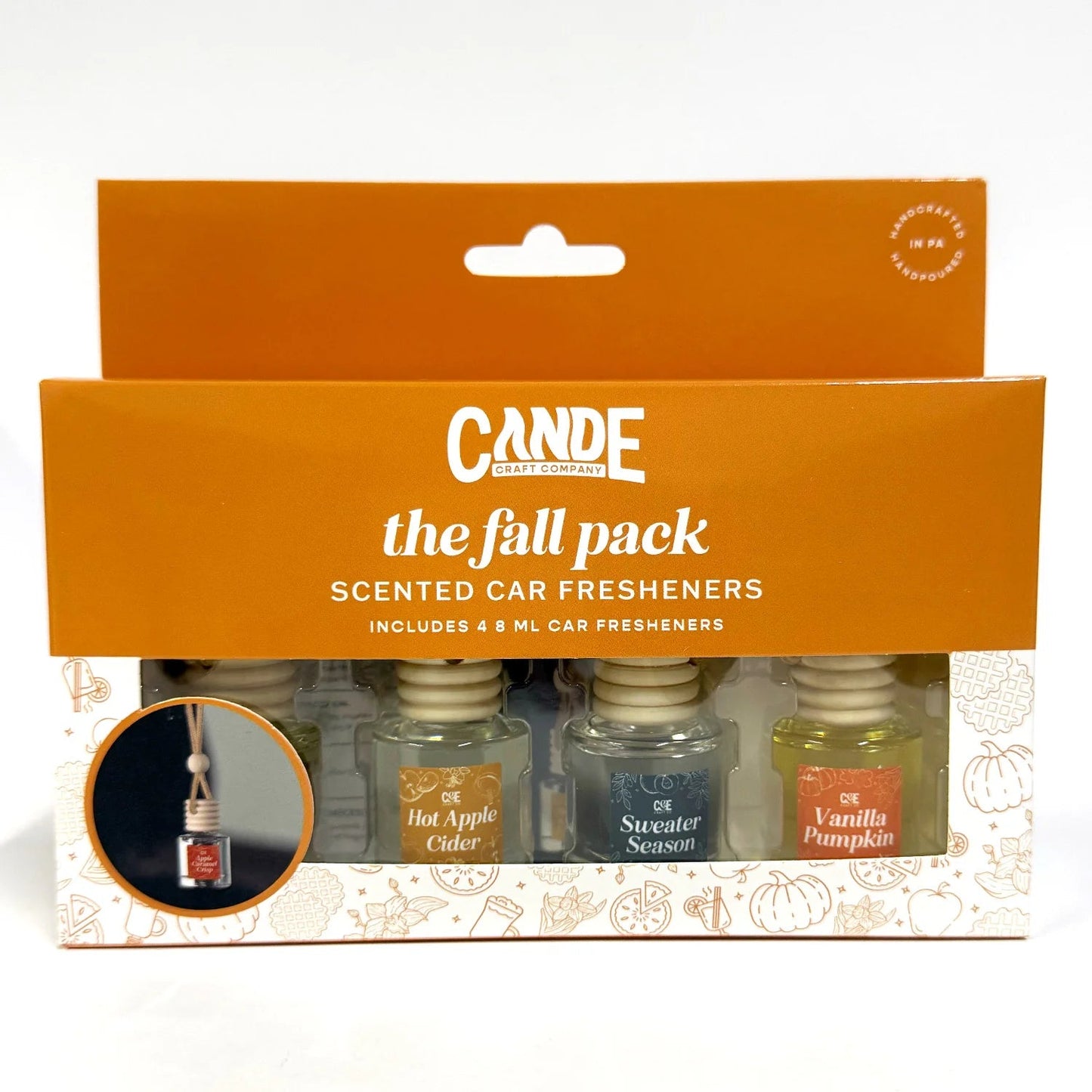 Four-Pack Scented Car Fresheners Bundle – 4 Unique Scents, 8Ml Each