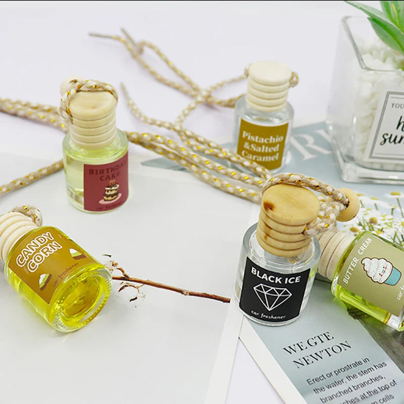 Universal Car Essential Oil Diffuser Air Freshener Hanging Perfume Bottle Auto Interior Rearview Mirror Ornament Hanging Pendant