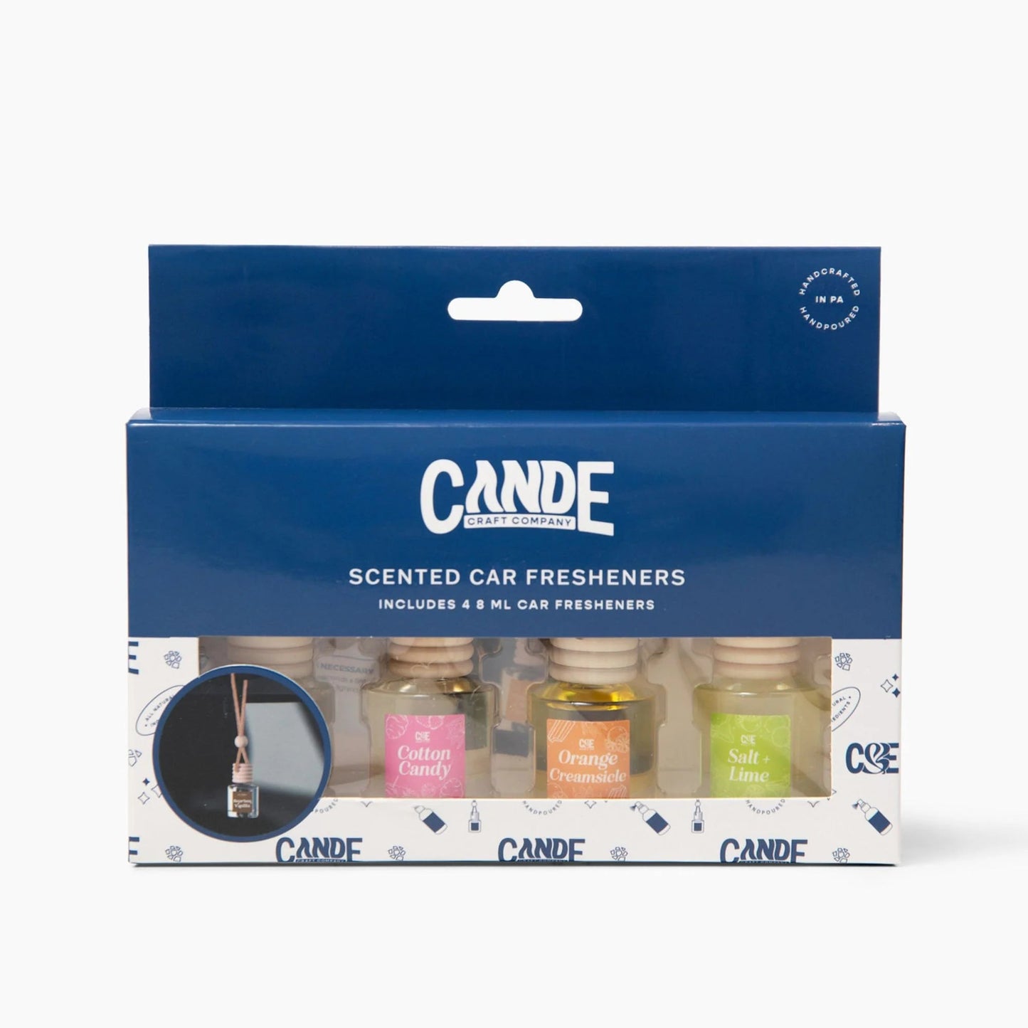 Four-Pack Scented Car Fresheners Bundle – 4 Unique Scents, 8Ml Each