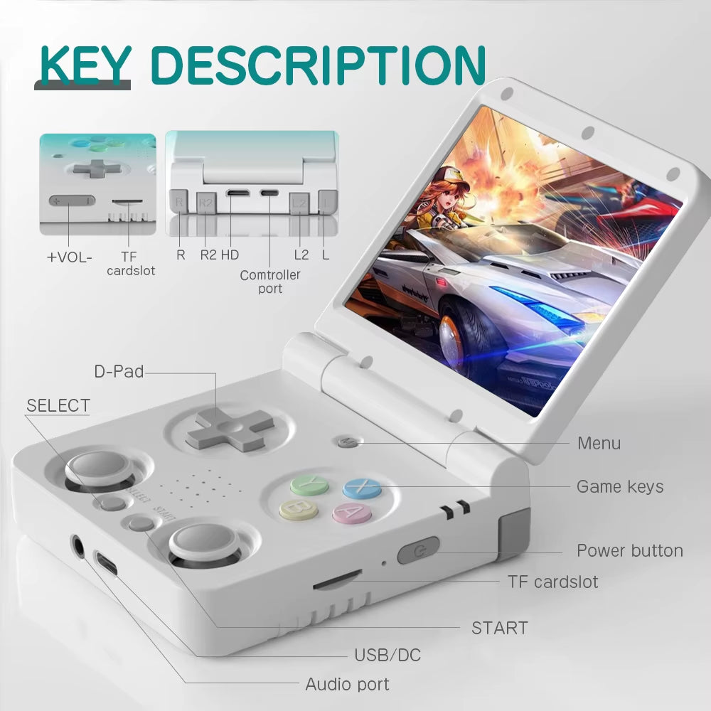Flip V2 Handheld Game Console 3.5''IPS Screen Retro Compact Portable Game Machine for On-The-Go Entertainment Players Gift