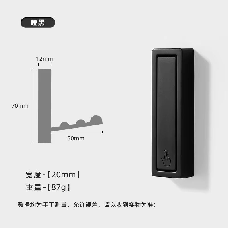 1Pcs Folding Wall Hook Hidden Robe Towel Coat Hook Stainless Steel Hook for Home Kitchen Bathroom Matte Black Towel Hanger