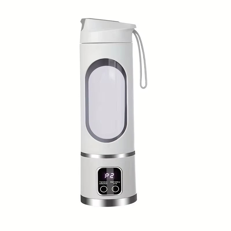 Electric Juicer, Home Ice Crusher Cup, USB Charging Wireless Portable 3-Speed Mode LED Display Juice Machine, Outdoor Walking Mu
