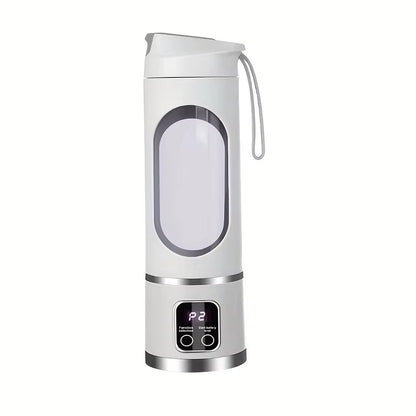 Electric Juicer, Home Ice Crusher Cup, USB Charging Wireless Portable 3-Speed Mode LED Display Juice Machine, Outdoor Walking Mu