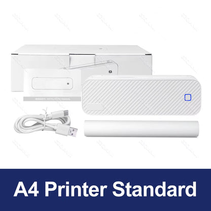Mini Thermal Printer Bluetooth Portable Wireless A4 Maker with Paper Case for Mobile World PDF Picture Print Home Office USE