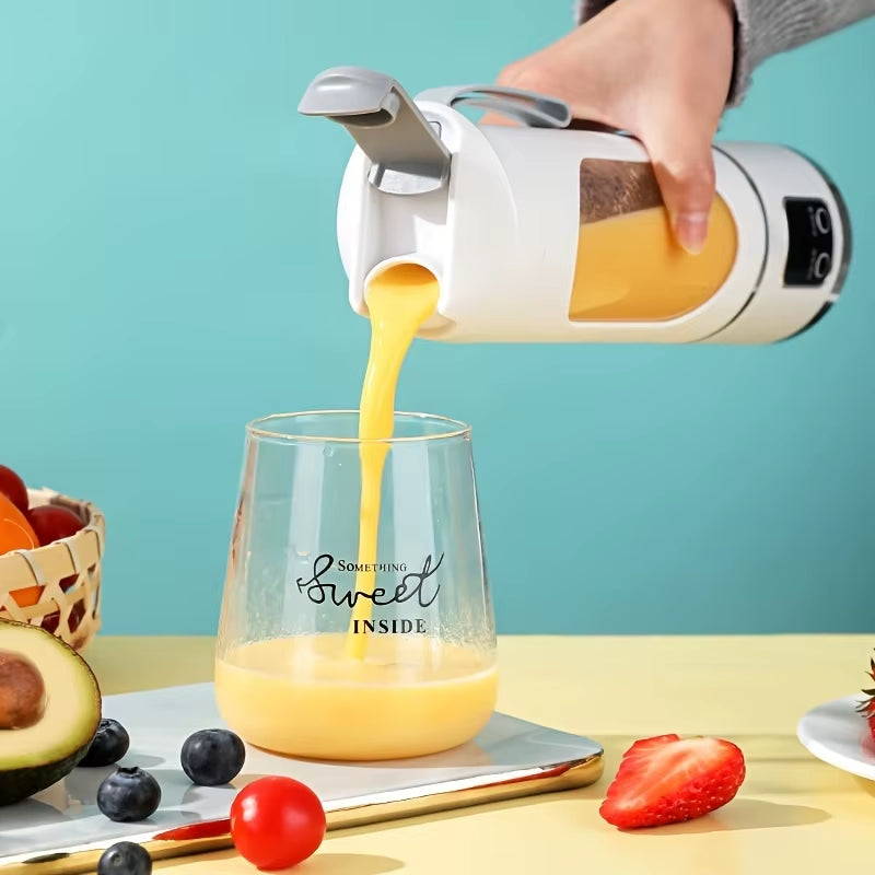 Electric Juicer, Home Ice Crusher Cup, USB Charging Wireless Portable 3-Speed Mode LED Display Juice Machine, Outdoor Walking Mu