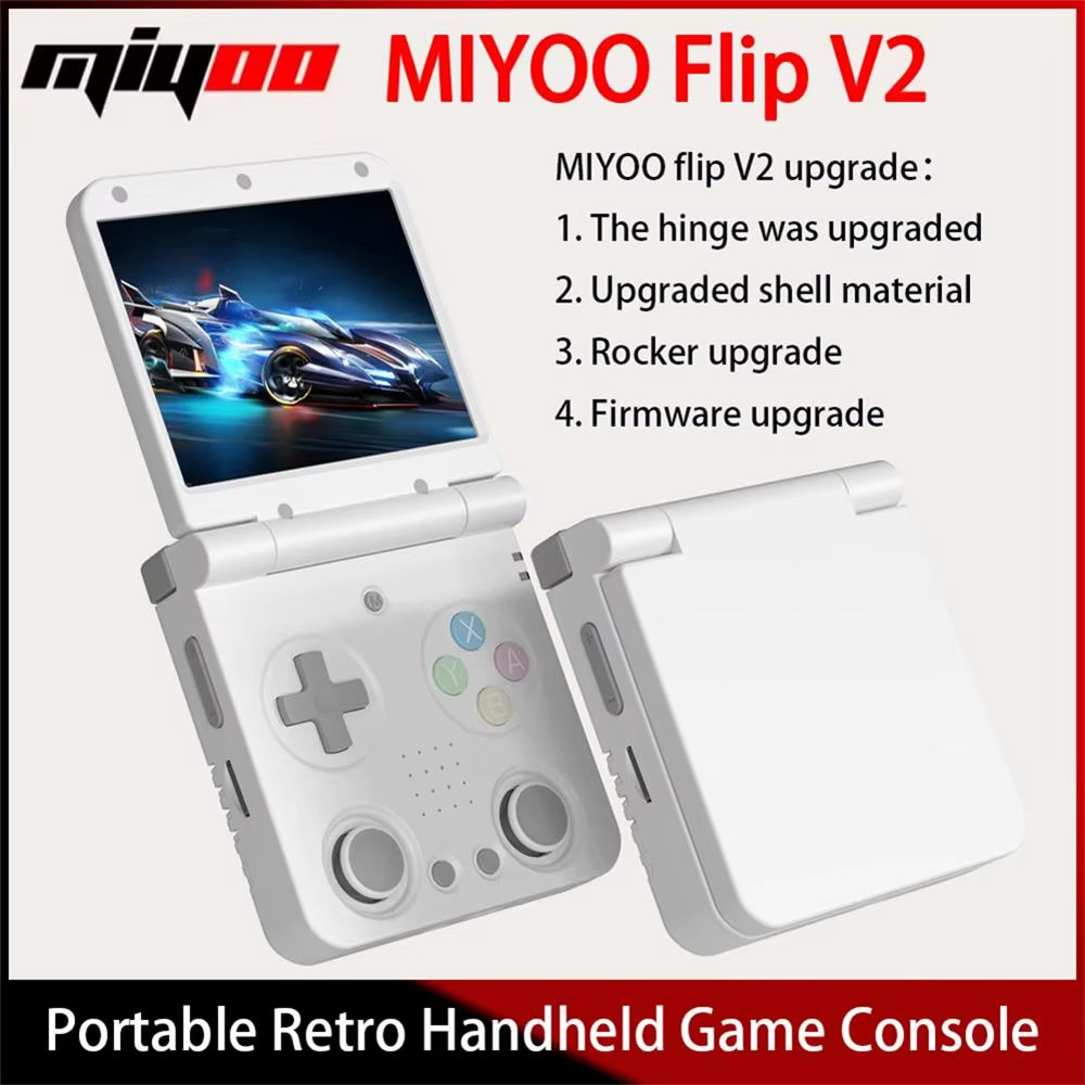 Flip V2 Handheld Game Console 3.5''IPS Screen Retro Compact Portable Game Machine for On-The-Go Entertainment Players Gift