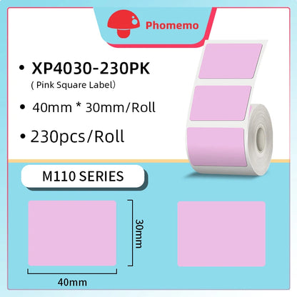 Phomemo M110 Thermal Wireless Label Printer Portable Bluetooth Sticker Mini Printer Barcode Label Maker Price Tag Printers DIY