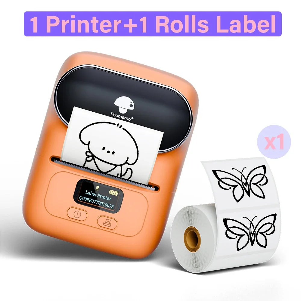 Phomemo M110 Thermal Wireless Label Printer Portable Bluetooth Sticker Mini Printer Barcode Label Maker Price Tag Printers DIY
