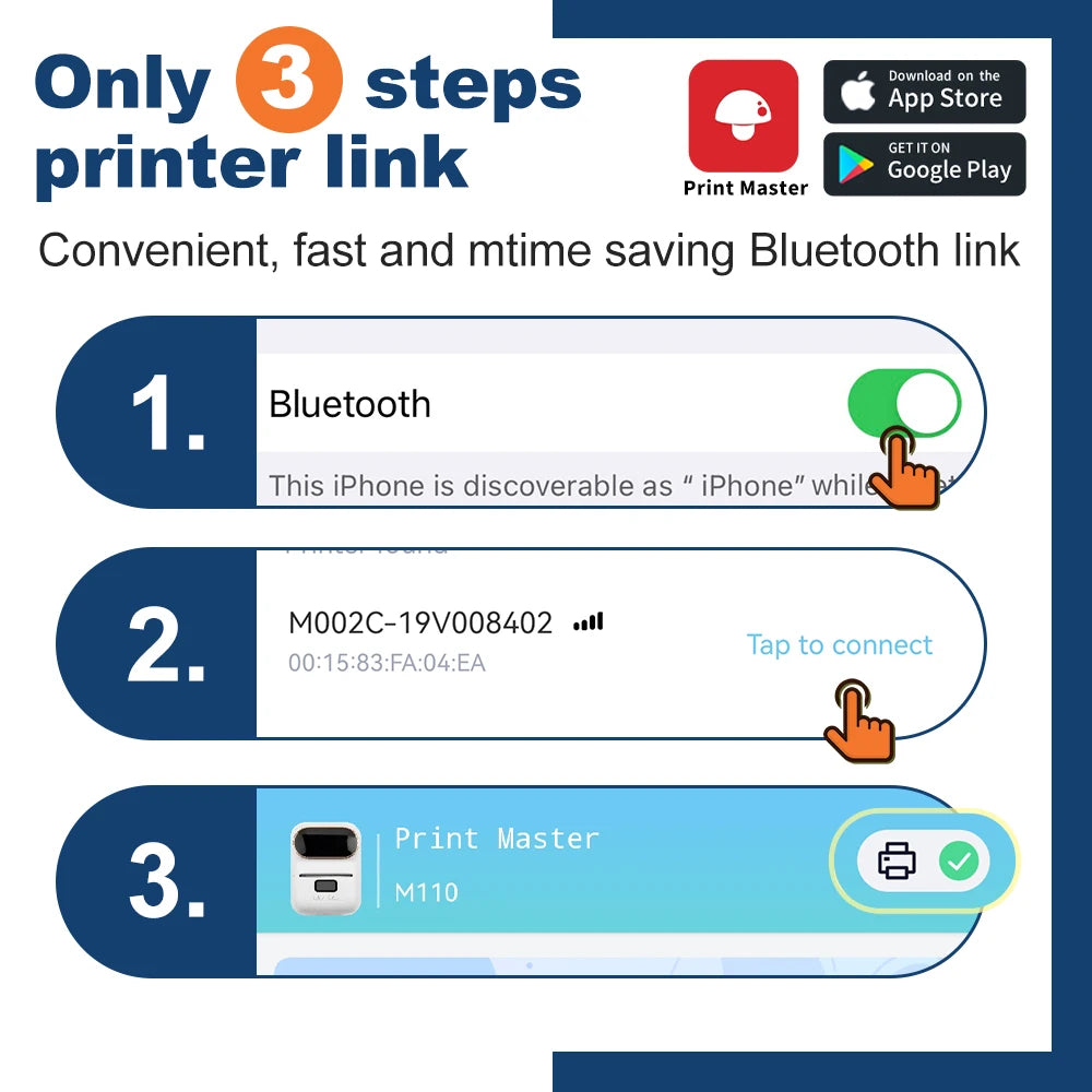 Phomemo M110 Thermal Wireless Label Printer Portable Bluetooth Sticker Mini Printer Barcode Label Maker Price Tag Printers DIY