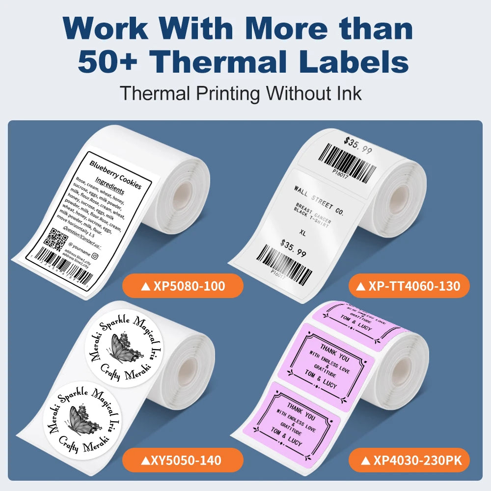 Phomemo M110 Thermal Wireless Label Printer Portable Bluetooth Sticker Mini Printer Barcode Label Maker Price Tag Printers DIY