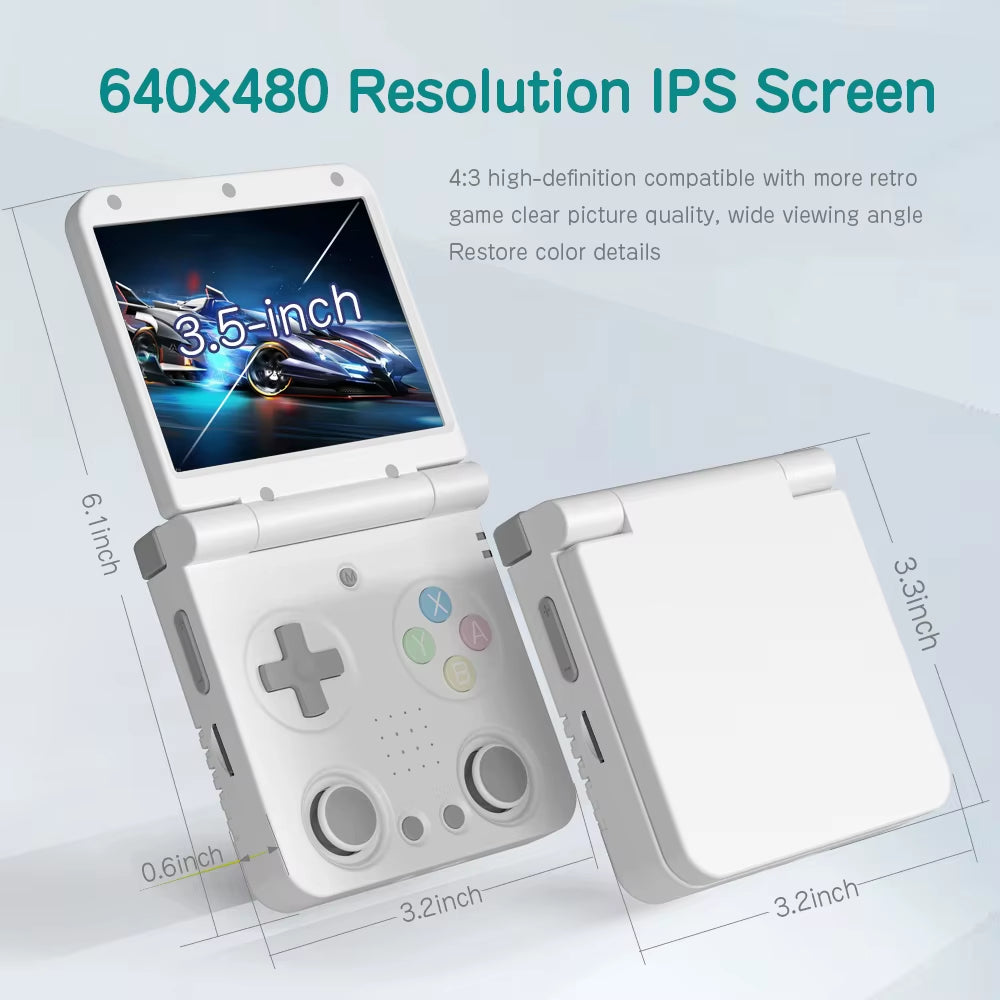 Flip V2 Handheld Game Console 3.5''IPS Screen Retro Compact Portable Game Machine for On-The-Go Entertainment Players Gift