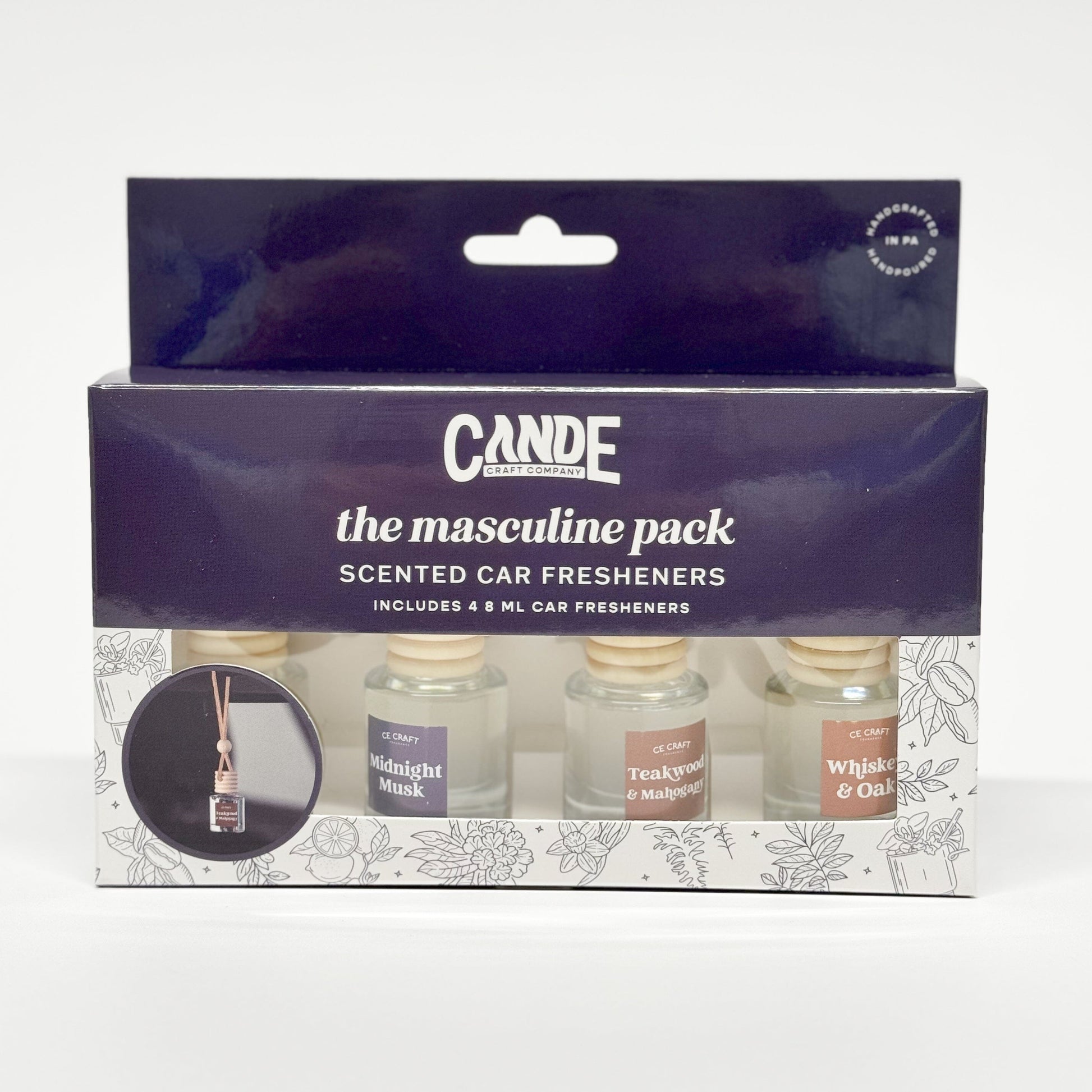 Masculine 4 Pack Scented Car Fresheners Bundle