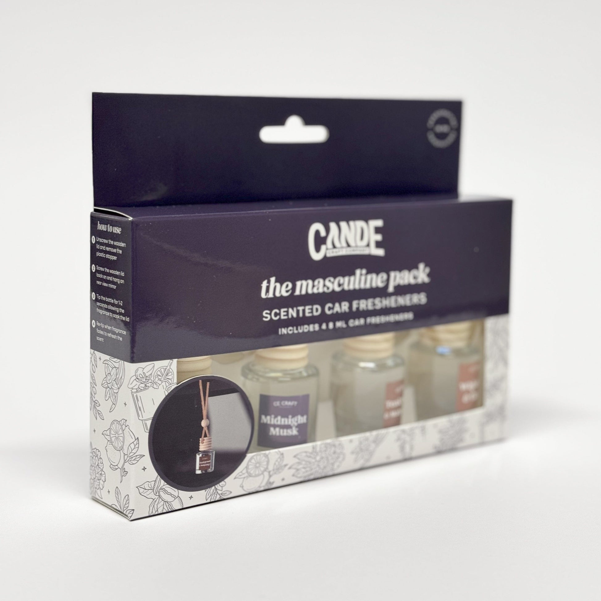 Masculine 4 Pack Scented Car Fresheners Bundle